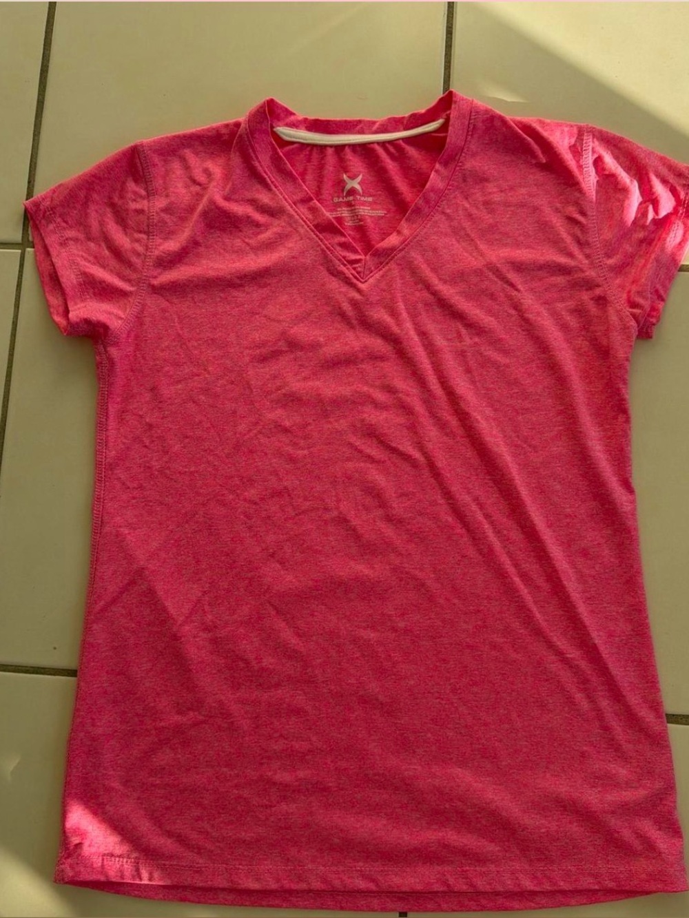 Game Time Women's V-Neck Tee - Hot Pink